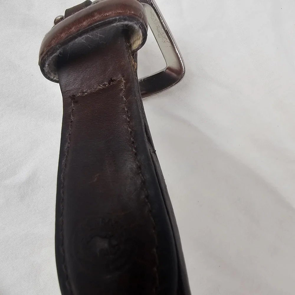 Brown Leather Belt Mens Braided Horsehair Inlay Western Cowboy Equestrian 37-40